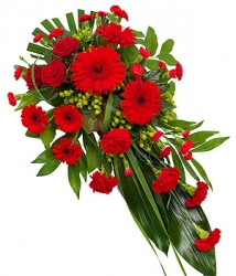 Livraison fleurs de « Enterrement
fleurs deuil Gerbe Rouge »