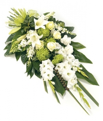 Miniature du produit « Fleurs deuil 
Gerbe Blanc Vert »