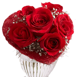belles fleurs de saint valentin: bouquet coeur