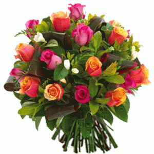 bouquet de roses roses et orange