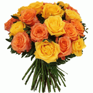 bouquet de roses jaunes et orange