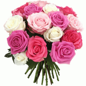 fleur fête des mères: bouquet de roses roses et blanches
