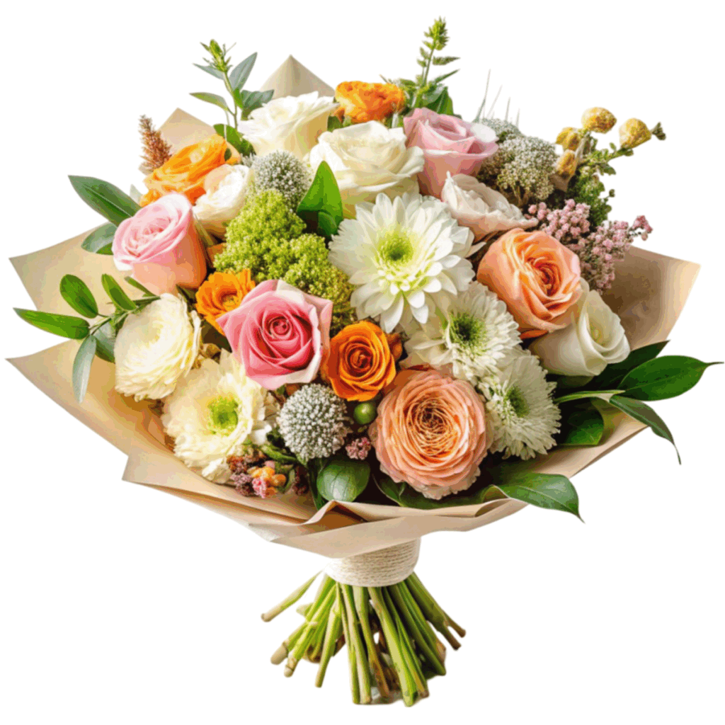 bouquet de roses pastel Sorrente
