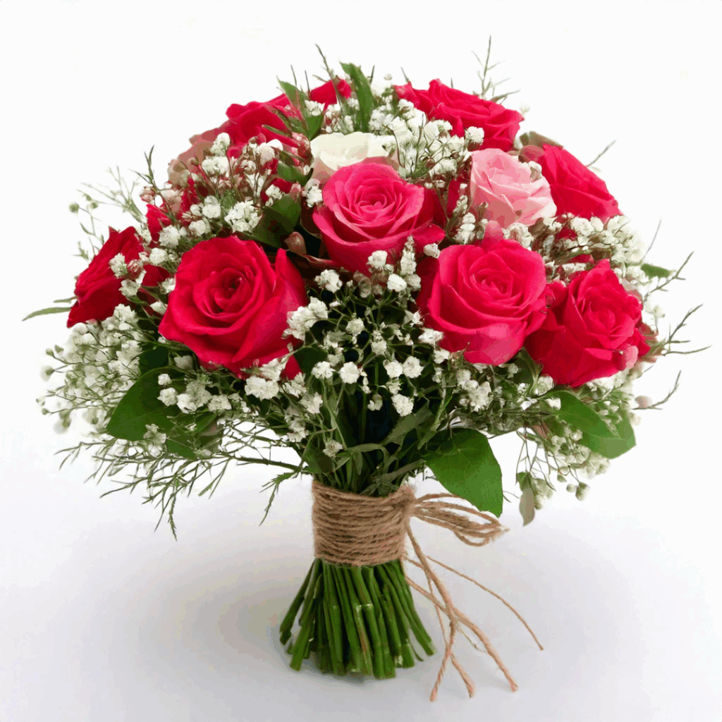 bouquet de roses roses et rouges