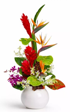 compostion de fleurs exotiques Hawaï