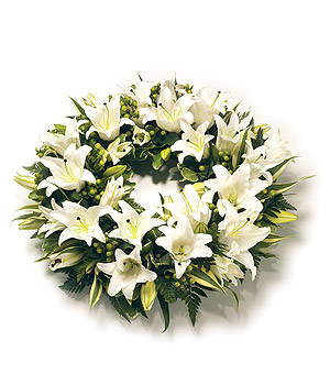 fleurs deuil: coussin blanc