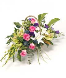 Image du produit Deuil, décès
fleurs deuil Panière Rose Blanc
