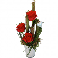 Fleurs Saint Valentin « Composition Bambou Rouge »