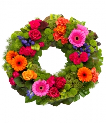 Fleurs deuil « Fleurs Condoléances
Couronne Deuil Multicolore »