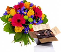 Livraison fleurs Nantes « Bouquet Vésuvio et Chocolats »