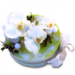 Compositions florales « Fleurs Anniversaire:
Gâteau Miroir d'orchidées »