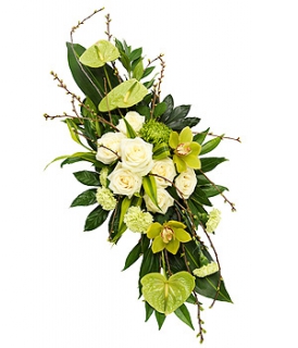 Fleurs obsèques
Raquette Deuil Blanc Vert